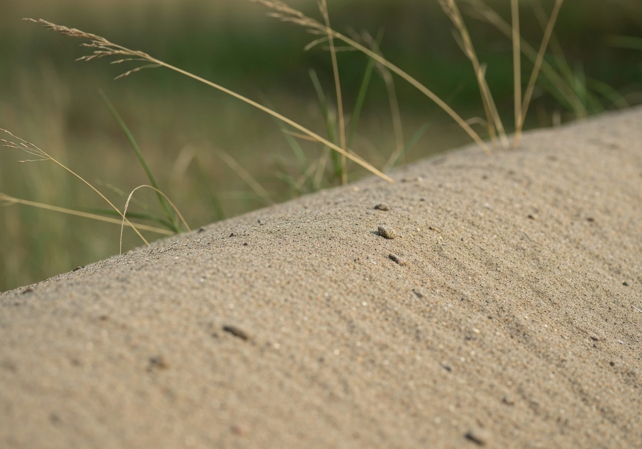 Doorsnede van verdichte, slecht doorlatende bodem met structuur en grassprieten op de bovenlaag.