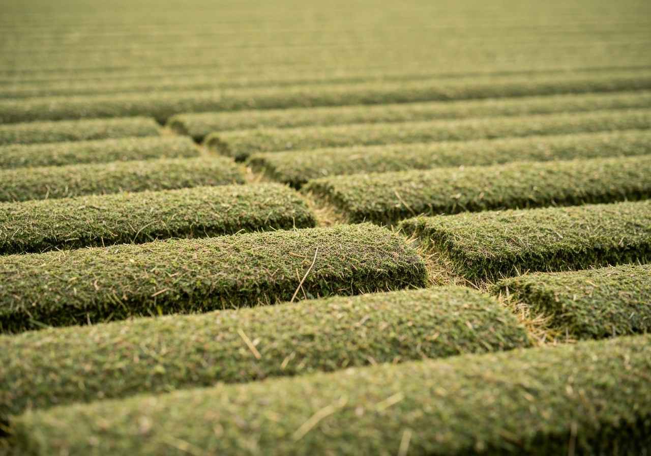 Verticuteermachine die de viltlaag losmaakt tussen graspolletjes, met zichtbaar opgeschoond gazon.