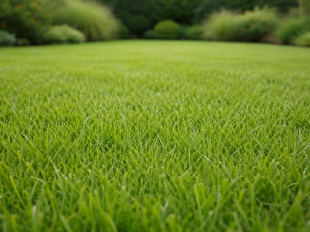 Verzorgd Nederlands gazon met dichtgroeiende grassprieten in natuurlijk daglicht.