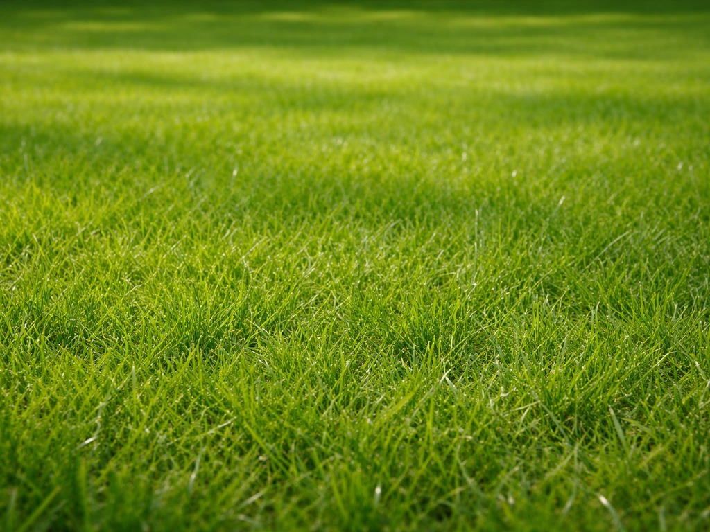 Fotorealistisch grasveld met verse, groene grassprieten en zachte belichting, ideaal als hoofdafbeelding